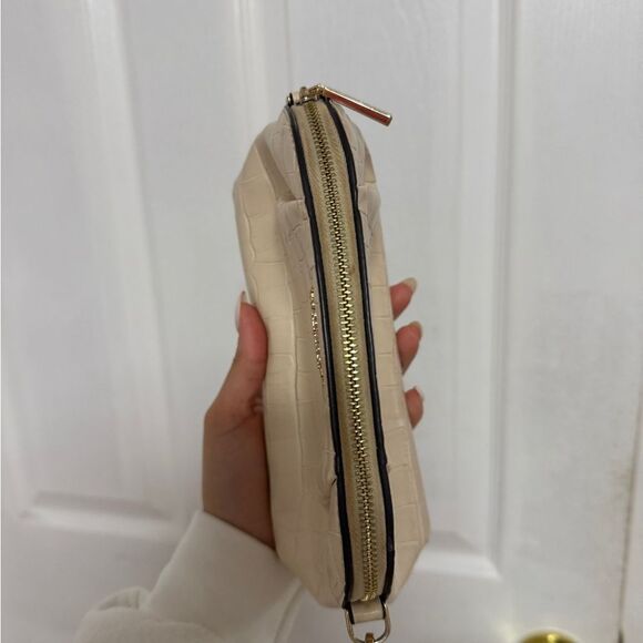 Kate Spade Beige Croc-Embossed Wristlet